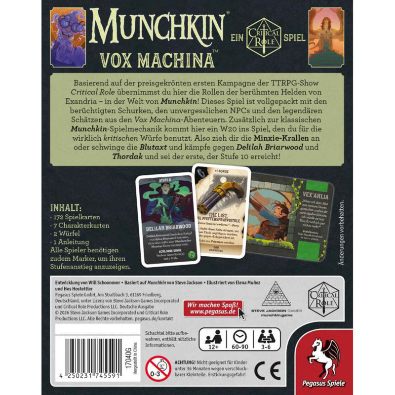 Munchkin Vox Machina, Kartenspiel