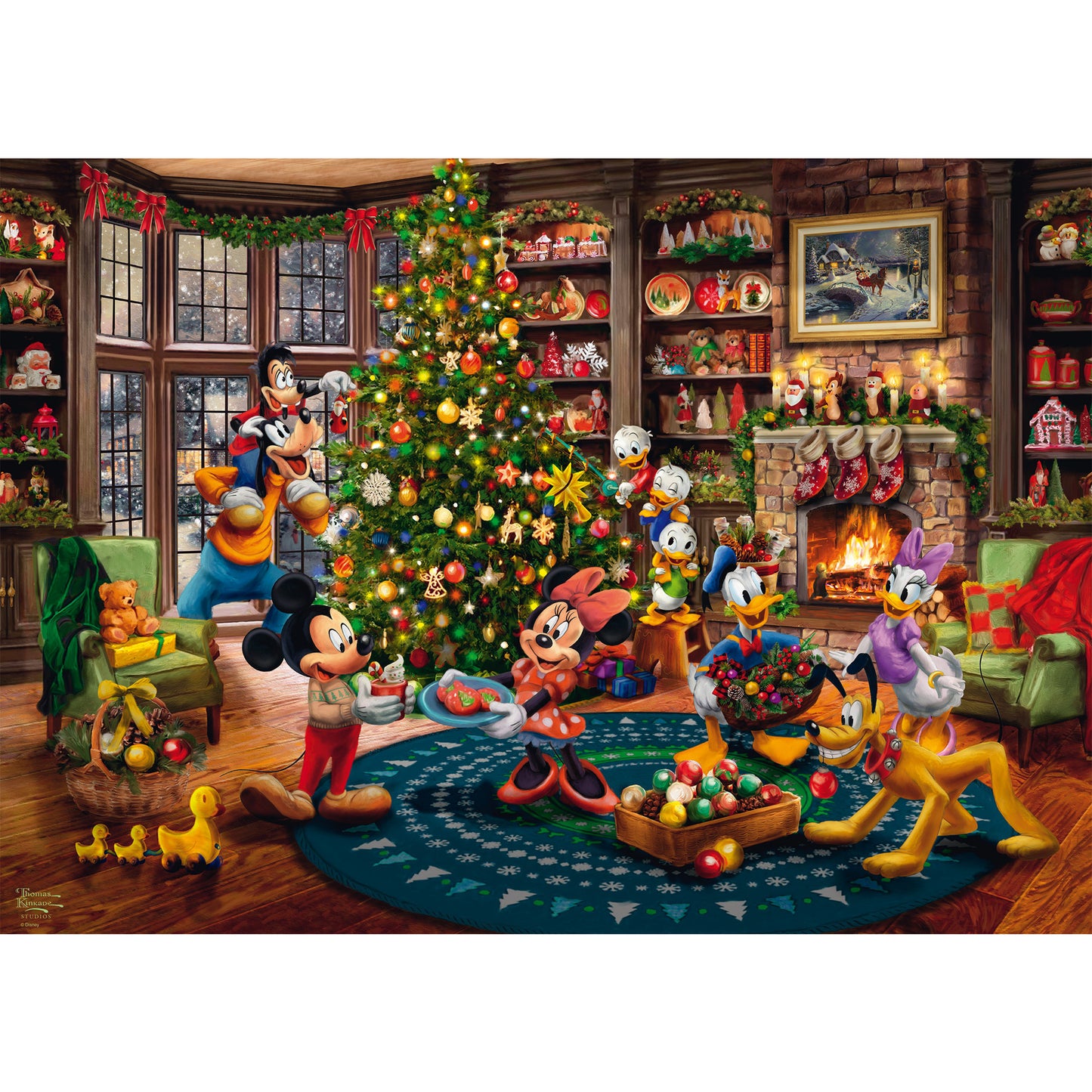Thomas Kinkade Studios: Disney - Mickey & Minnie Trimming The Tree, Puzzle