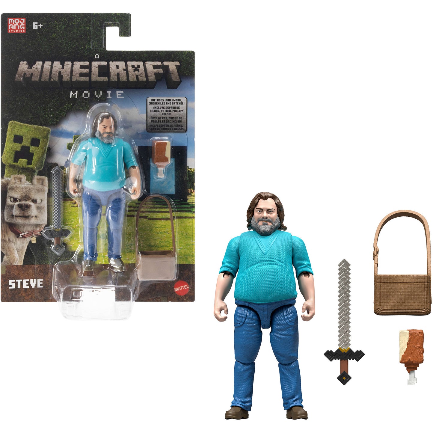 Minecraft Movie Steve Actionfigur und Zubehör, Spielfigur
