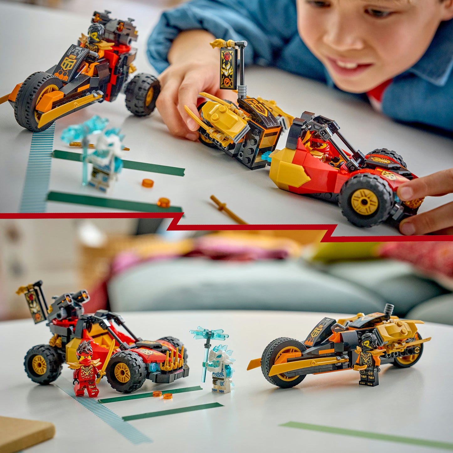 71864 Ninjago Kais und Coles Kombi-Flitzer, Konstruktionsspielzeug