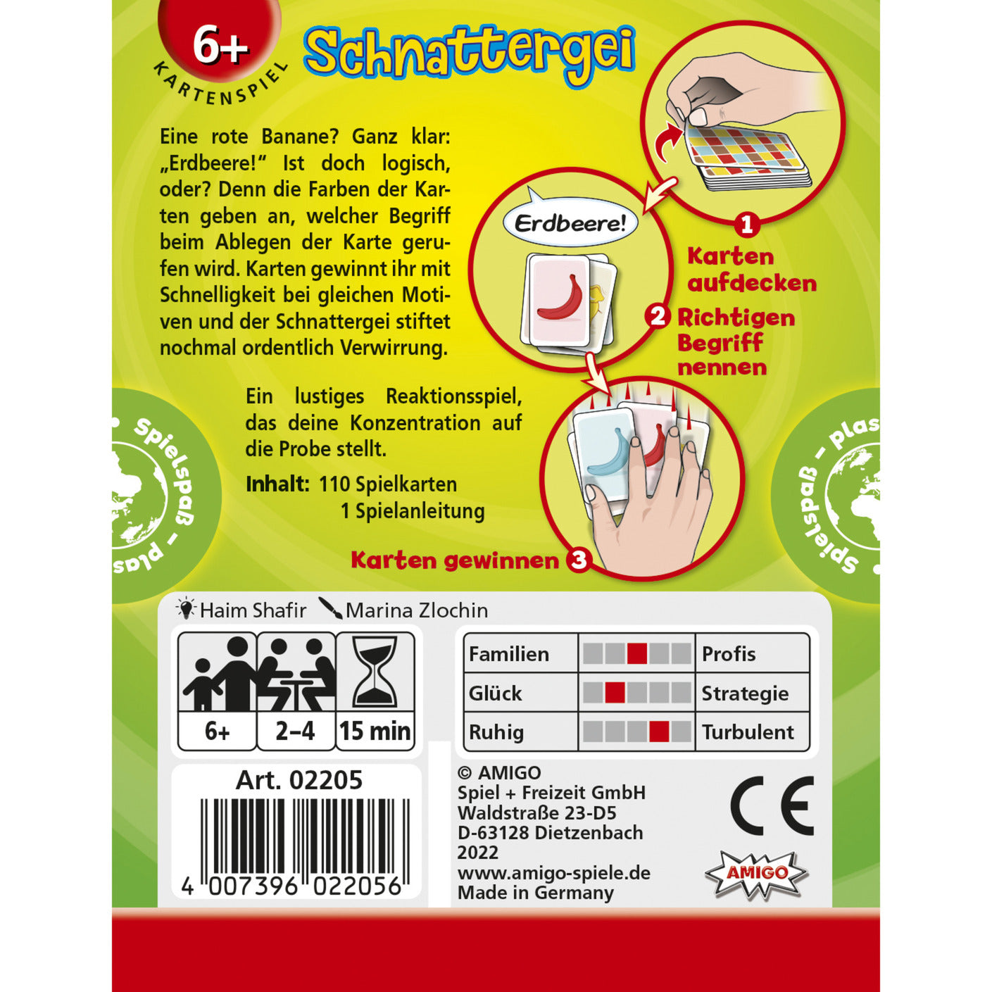 Schnattergei, Kartenspiel