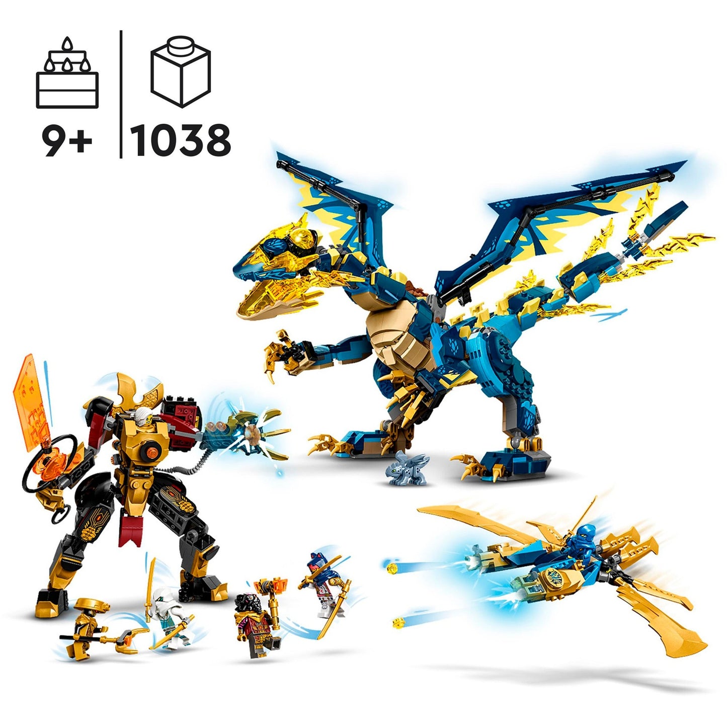 LEGO 71796 Ninjago Kaiserliches Mech-Duell gegen den Elementardrachen, Konstruktionsspielzeug