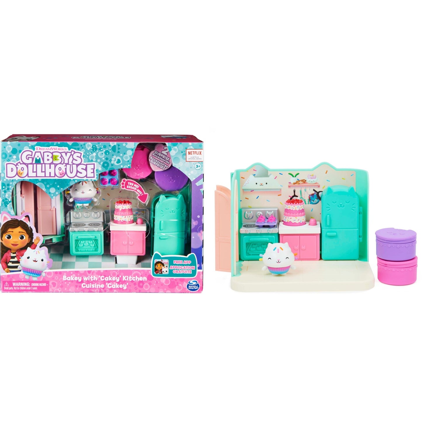 Spinmaster Gabby?s Dollhouse Deluxe Room Küche (mit Kuchi Katzenfigur)