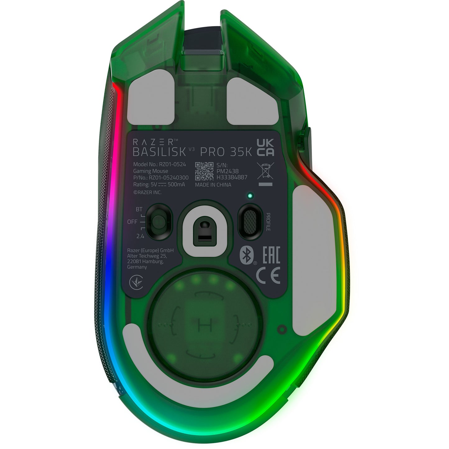 Basilisk V3 Pro 35K - Phantom Green Edition, Gaming-Maus
