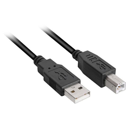 Sharkoon USB 2.0 Kabel, USB-A Stecker > USB-B Stecker (schwarz, 0,5 Meter)