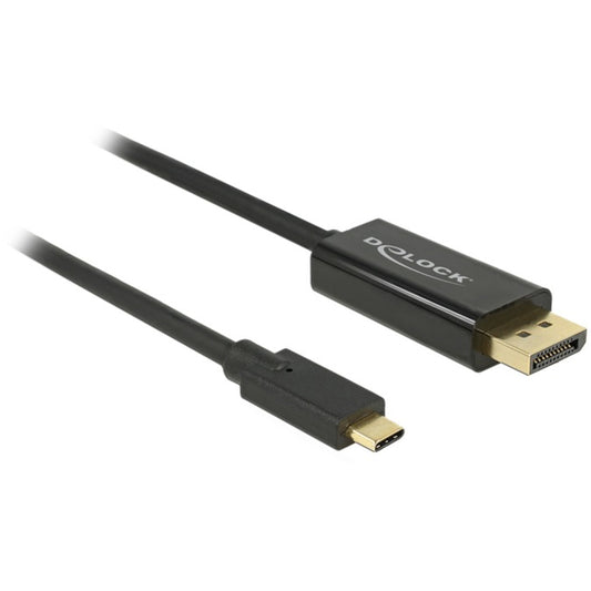 DeLOCK USB Adapterkabel, USB-C Stecker > DisplayPort Stecker (schwarz, 3 Meter, 4K 60Hz)