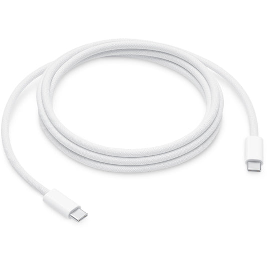 Apple USB 2.0 Ladekabel, USB-C Stecker > USB-C Stecker (weiss, 2 Meter, gesleevt, Laden mit bis zu 240 Watt)