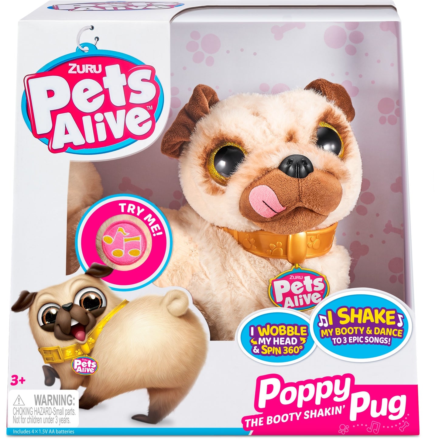 ZURU Pets Alive Booty Shaking Pups - Mops, Kuscheltier