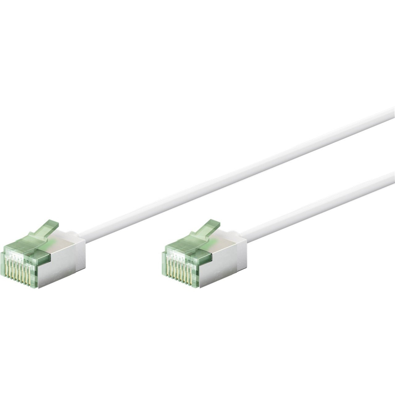 Goobay Ultraflexibles Cat.8.1 Patchkabel slim, U/FTP (weiss, 0,5 Meter, extrakurze Stecker)