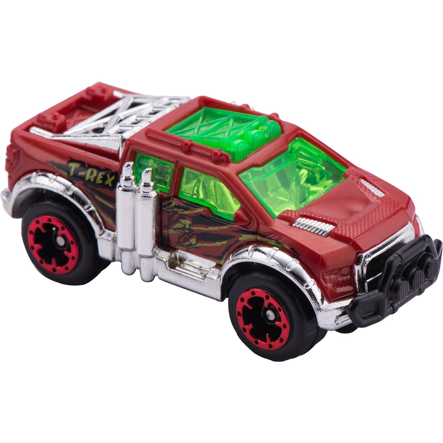 Metal Machines - Spielset T-Rex Angriff Rennbahn mit Looping + Auto
