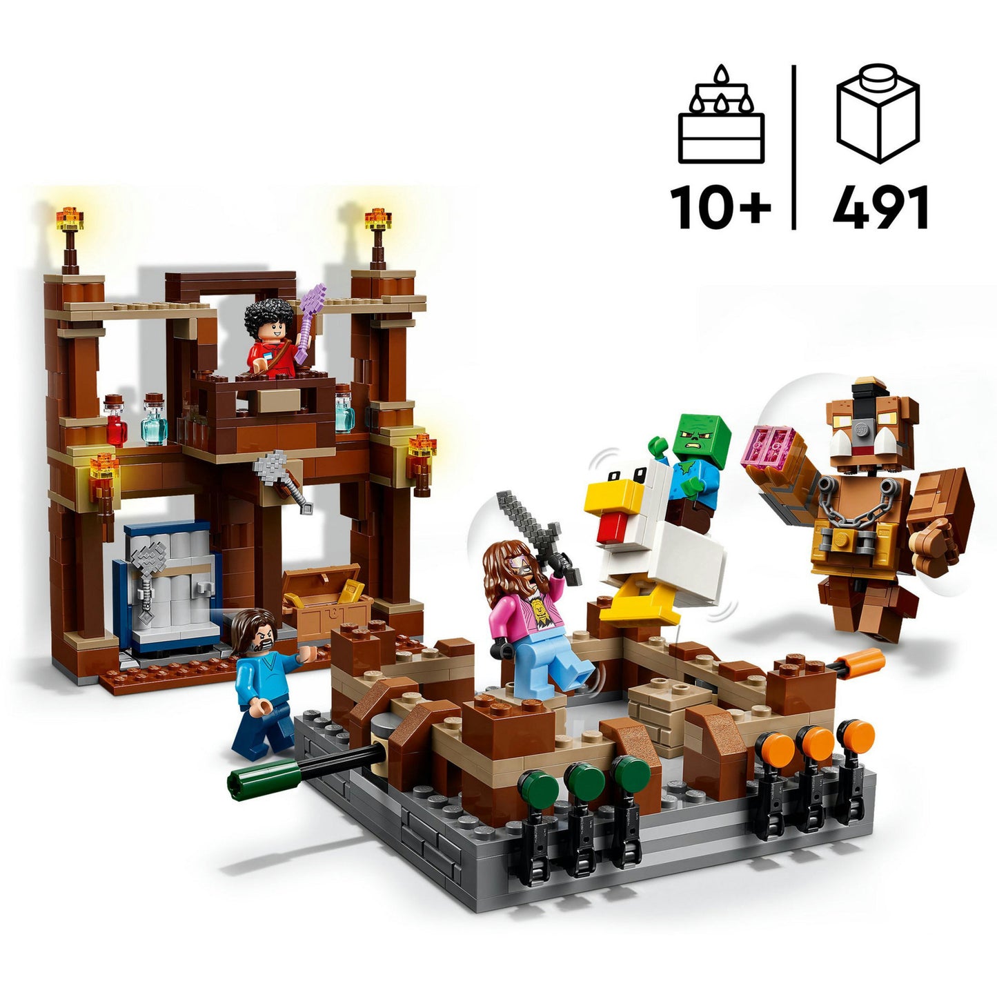 21272 Minecraft Waldanwesen mit Boxring, Konstruktionsspielzeug