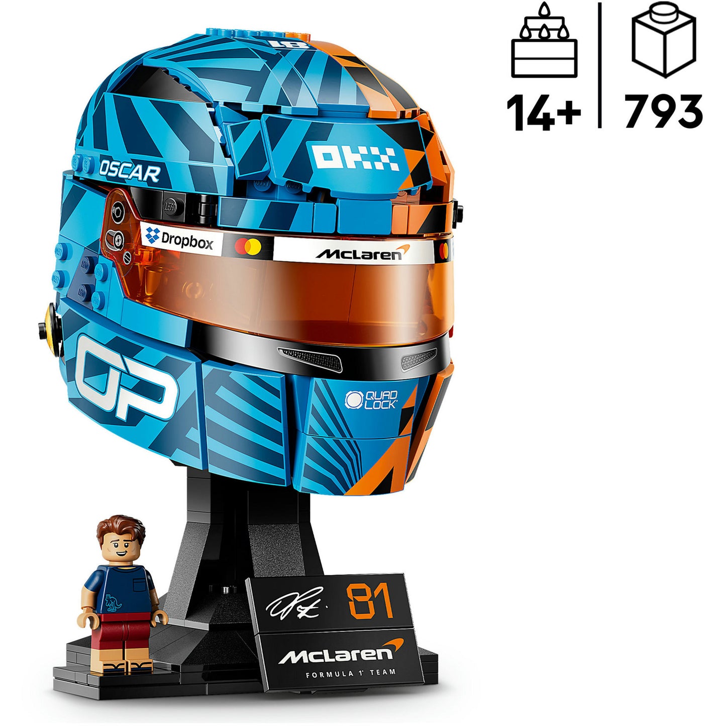 43017 Editions McLaren Mastercard F1 Team Oscar Piastri Helm, Konstruktionsspielzeug