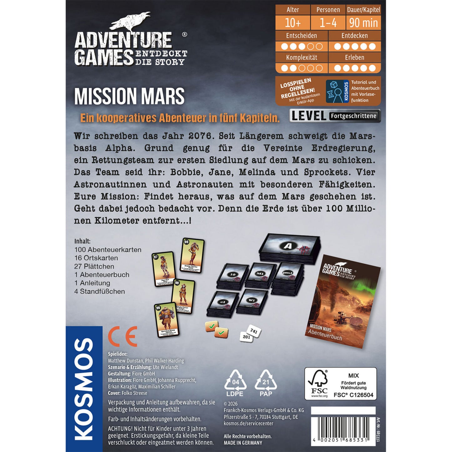 Adventure Games - Mission Mars, Rollenspiel