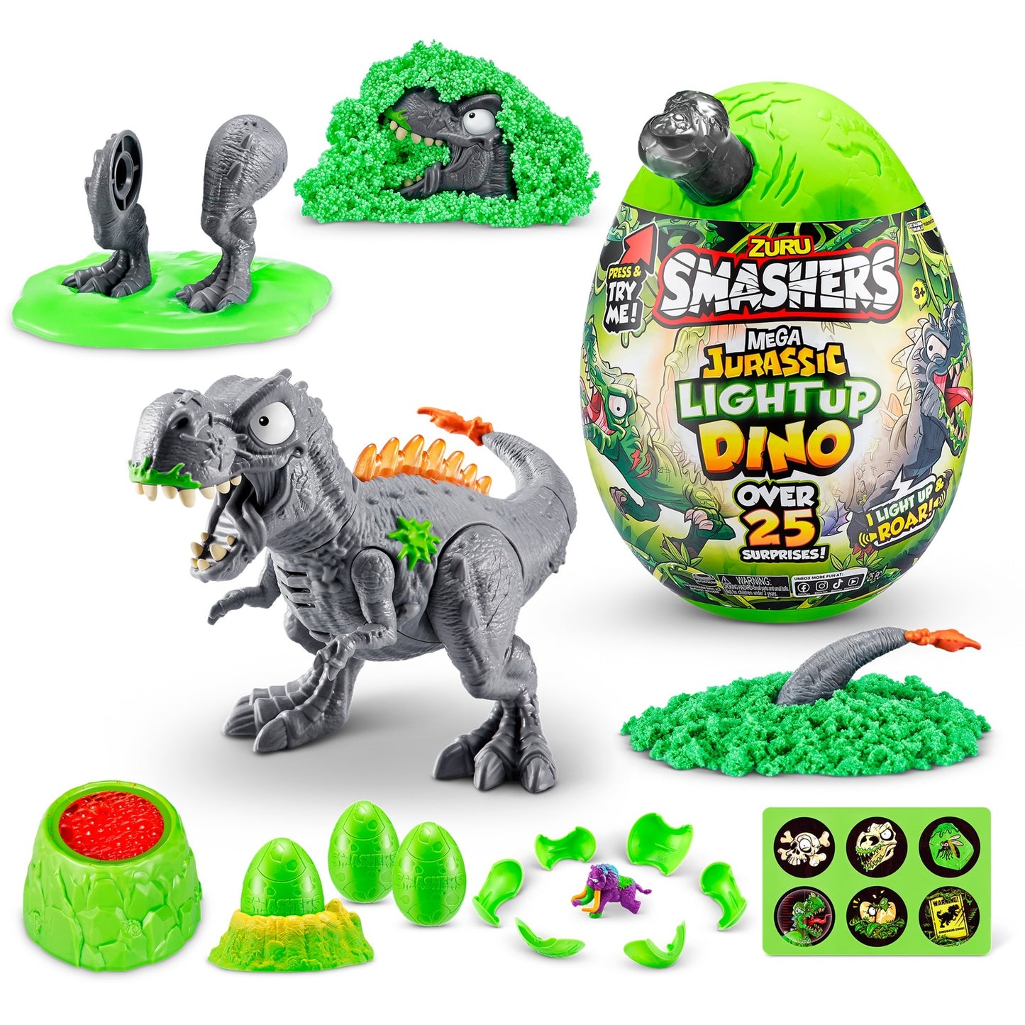 ZURU Smashers - Jurassic Light Up Dino Ei Serie 1 (sortierter Artikel)