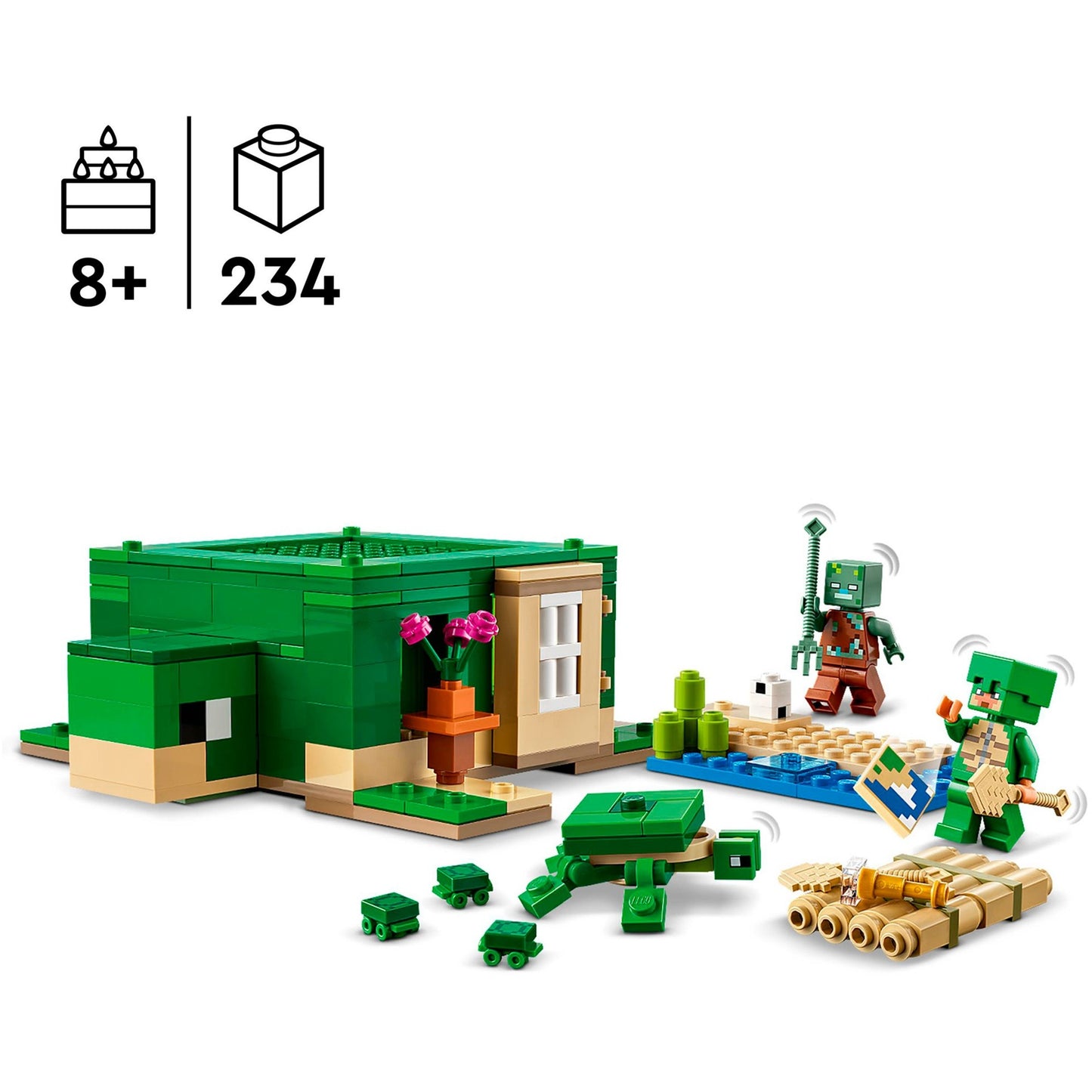 LEGO 21254 Minecraft Das Schildkrötenstrandhaus, Konstruktionsspielzeug