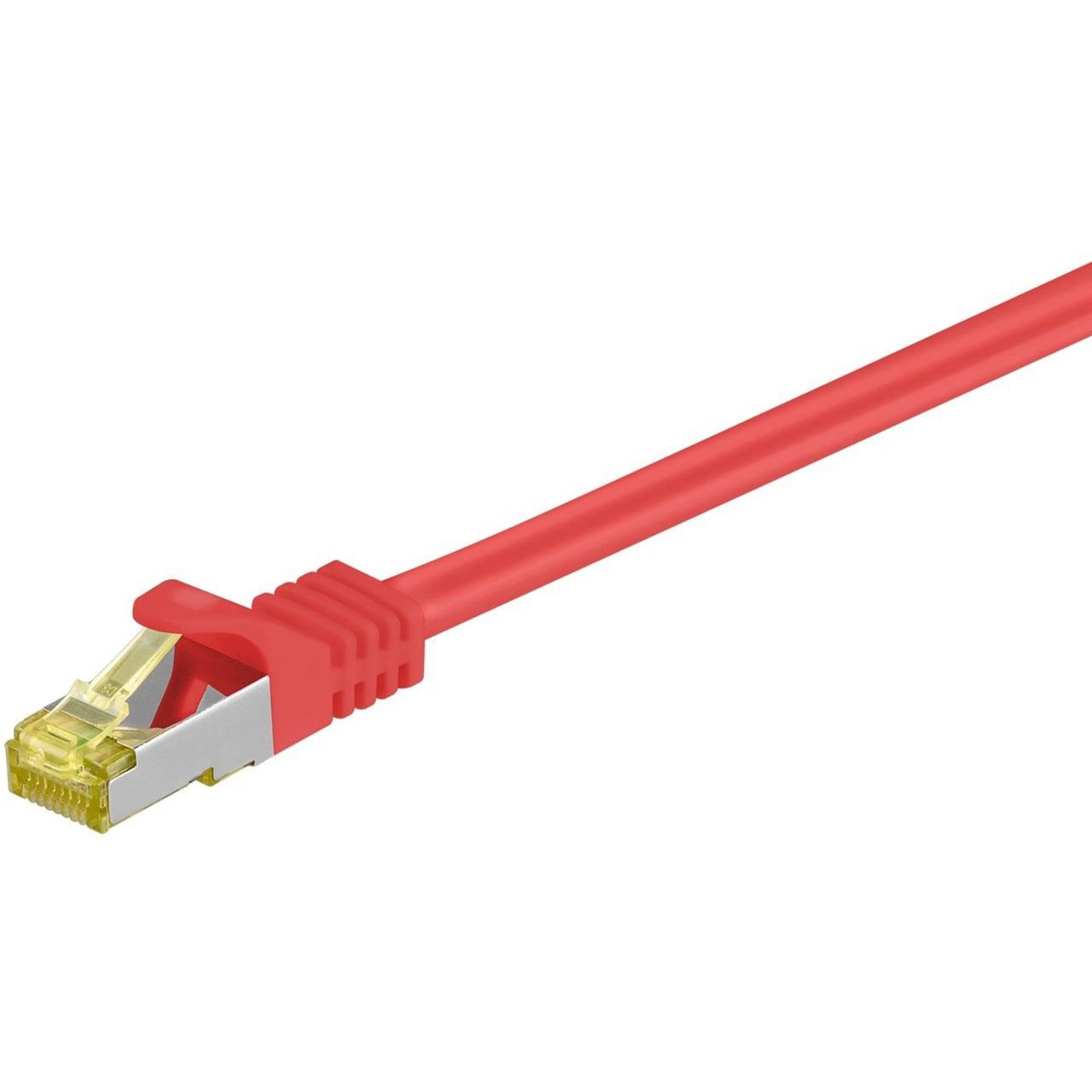 Goobay RJ-45 Patchkabel Cat 6.a S/FTP (PIMF), mit Cat.7 Rohkabel (rot, 2 Meter, 500 MHz)