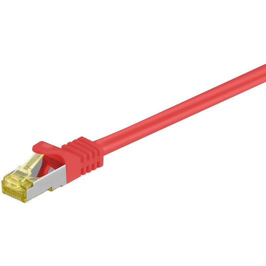 Goobay RJ-45 Patchkabel Cat 6.a S/FTP (PIMF), mit Cat.7 Rohkabel (rot, 2 Meter, 500 MHz)