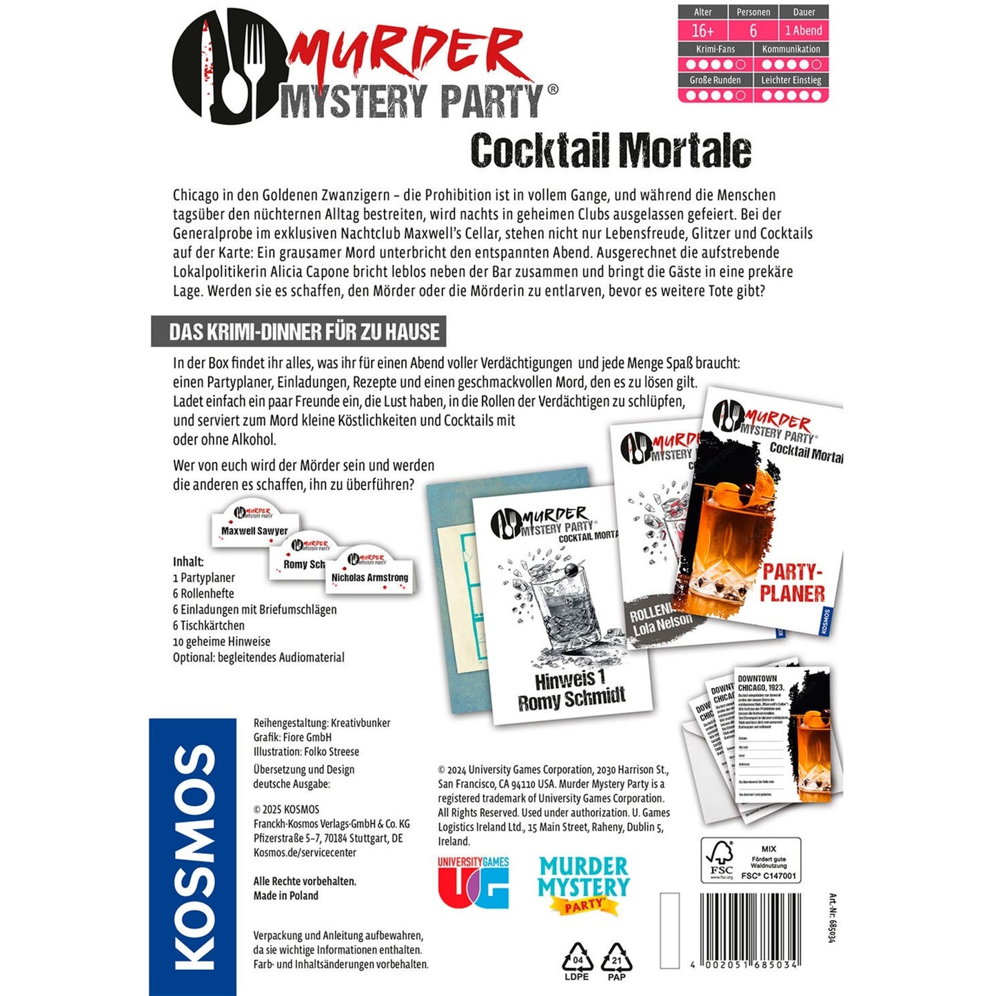 Murder Mystery Party: Cocktail Mortale, Partyspiel