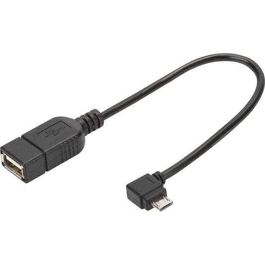 USB 2.0 Adapter, Micro USB Stecker 90° > USB-A Buchse