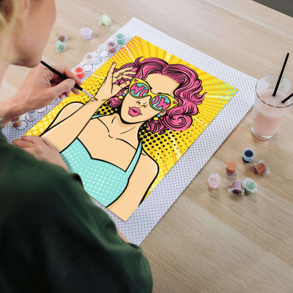 CreArt ART Collection Leinwand Edition - Lady in Pink (PopArt), Malen