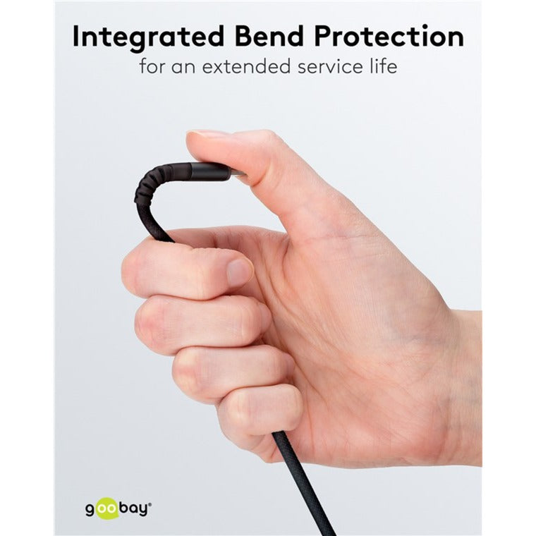 Supersoftes USB 2.0 Textilkabel, USB-A Stecker > USB-C Stecker