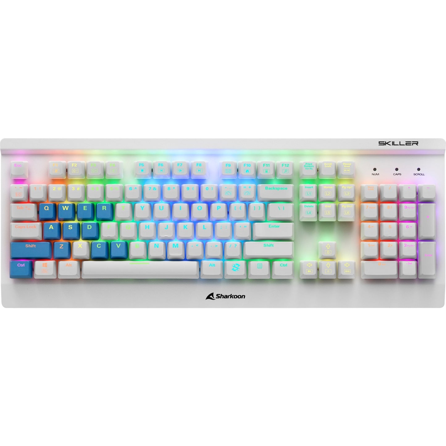 Sharkoon SKILLER SGK3 White (weiss, US-Layout, Kailh Blue)