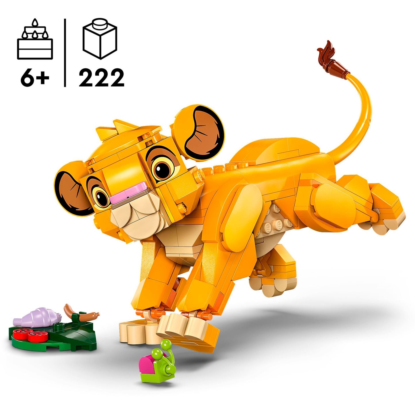 LEGO 43243 Disney Classic Simba, das Löwenjunge des Königs, Konstruktionsspielzeug