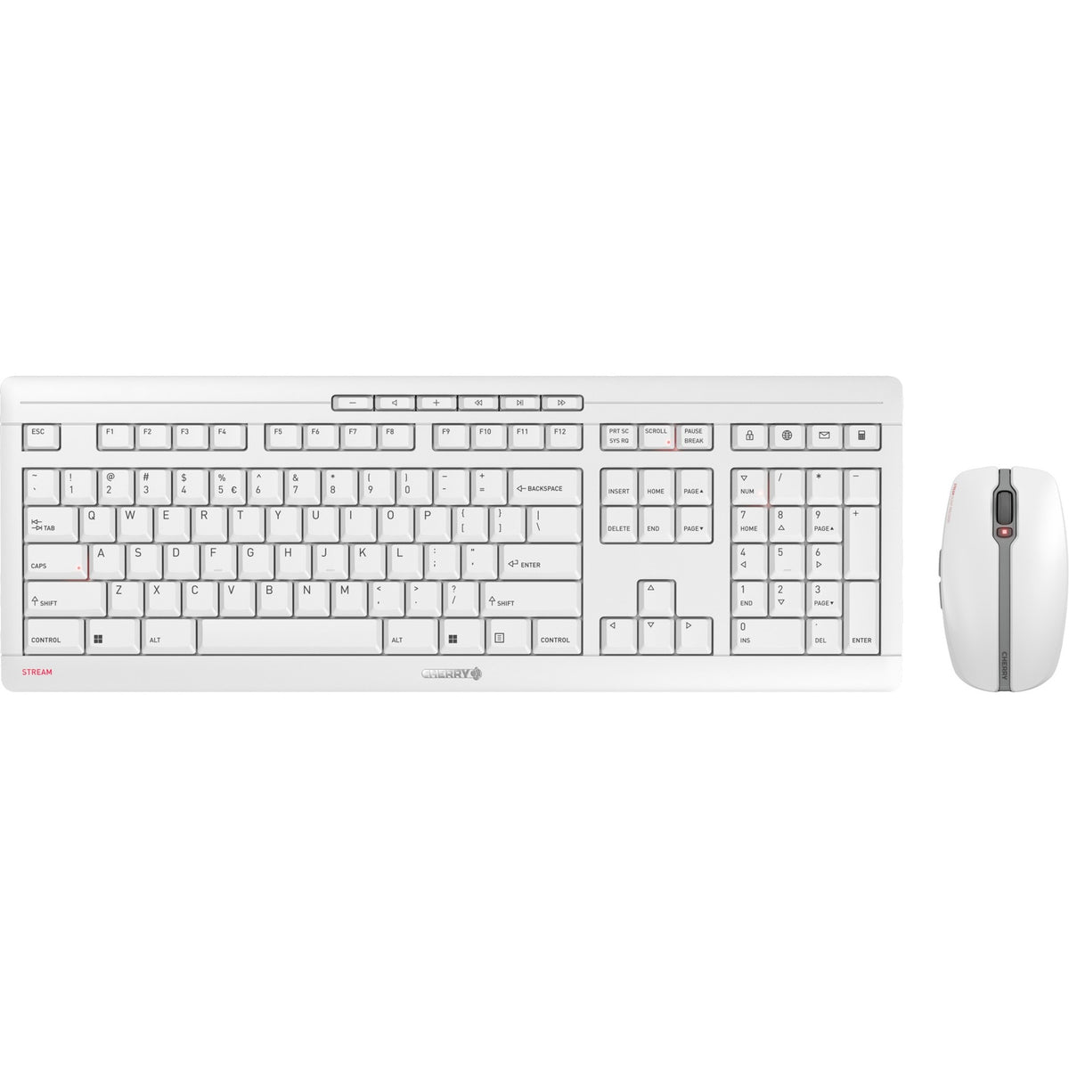 Cherry STREAM DESKTOP RECHARGE (weiss/grau, EU-Layout (QWERTY), Cherry SX-Scherentechnologie)