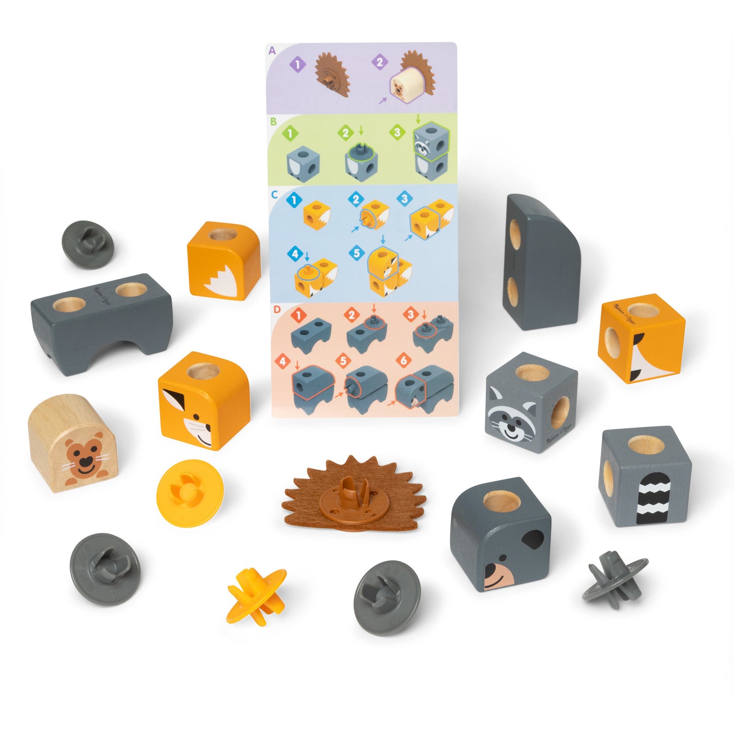 Melissa & Doug - Blockables Waldtierfreunde Set, Konstruktionsspielzeug