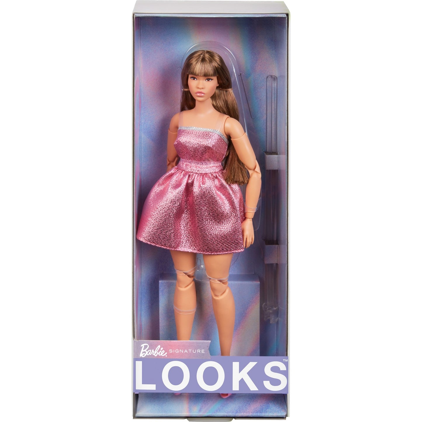 Barbie Barbie Signature Looks 24 mit braunen Haaren und pinkem Kleid