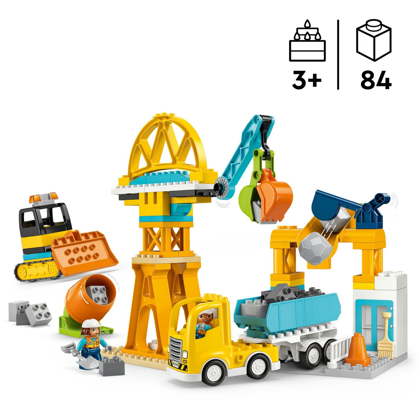 10476 DUPLO Town Baustelle mit Baufahrzeugen - 3-in-1-Set, Konstruktionsspielzeug