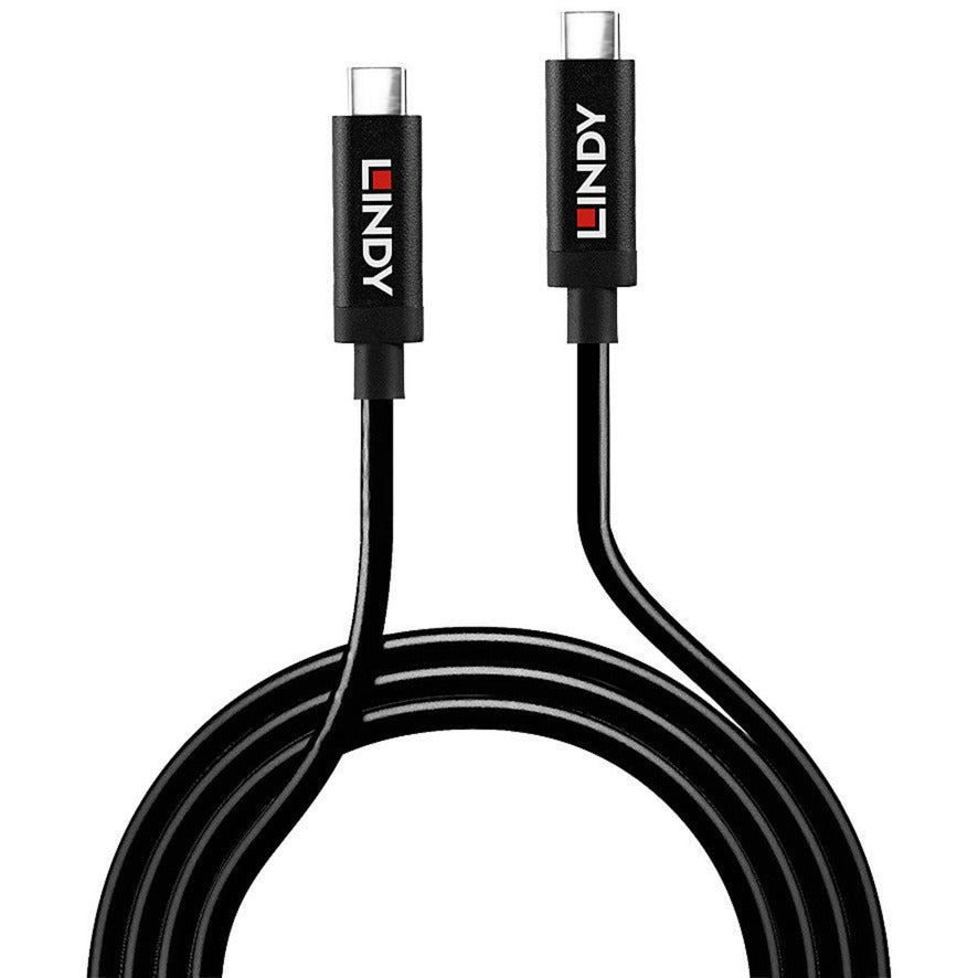 Lindy USB 3.2 Gen 2 Aktivkabel, USB-C Stecker > USB-C Stecker (schwarz, 5 Meter, PD, Laden mit bis zu 60 Watt)