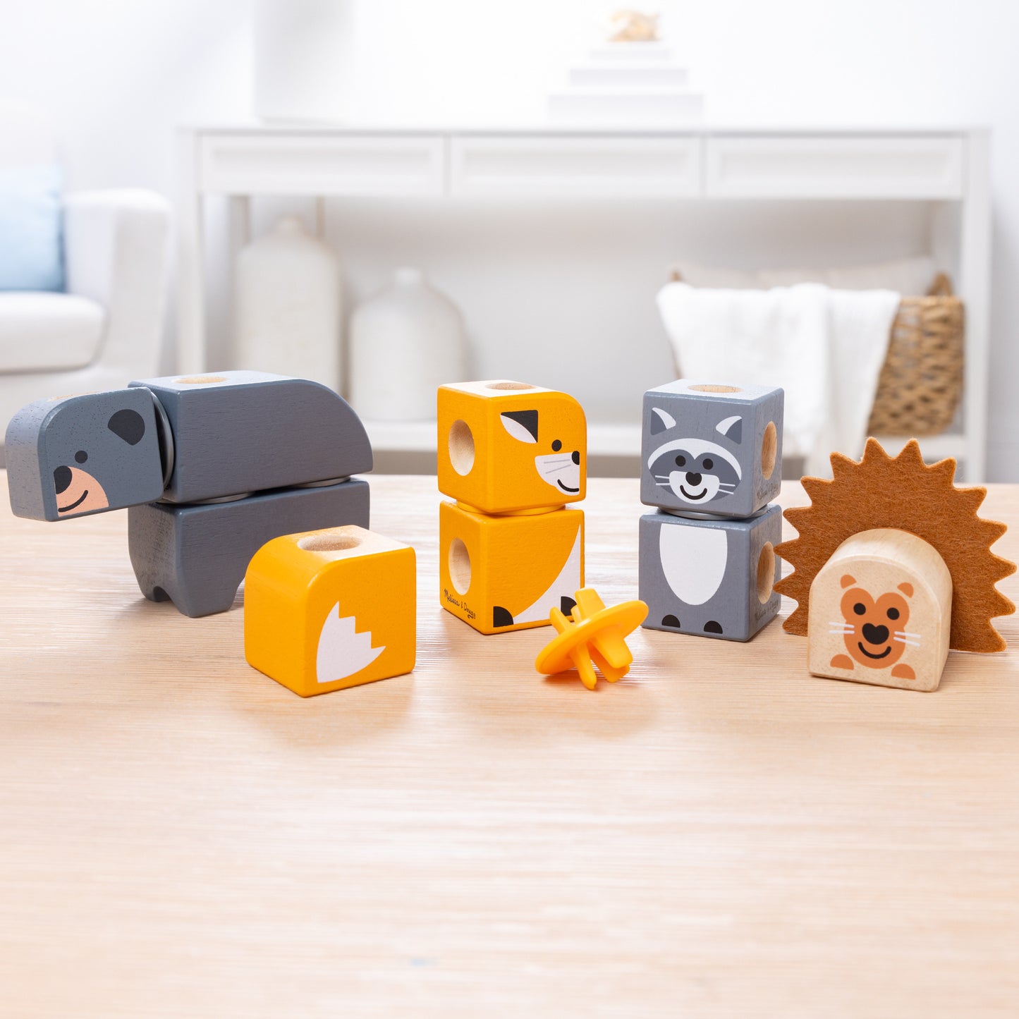 Melissa & Doug - Blockables Waldtierfreunde Set, Konstruktionsspielzeug