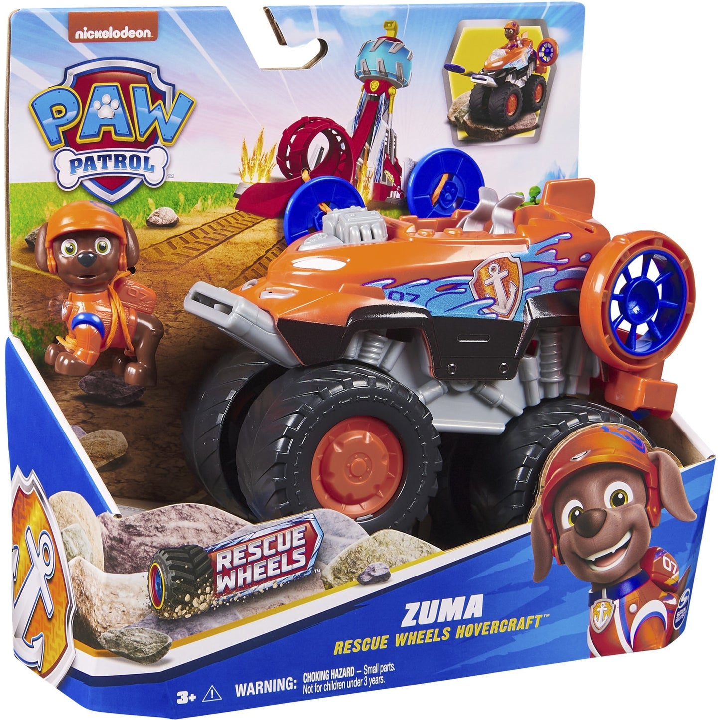 Paw Patrol Rescue Wheels - Zumas Monstertruck mit Geschoss-Abwurf und Hundefigur Zuma, Spielfahrzeug