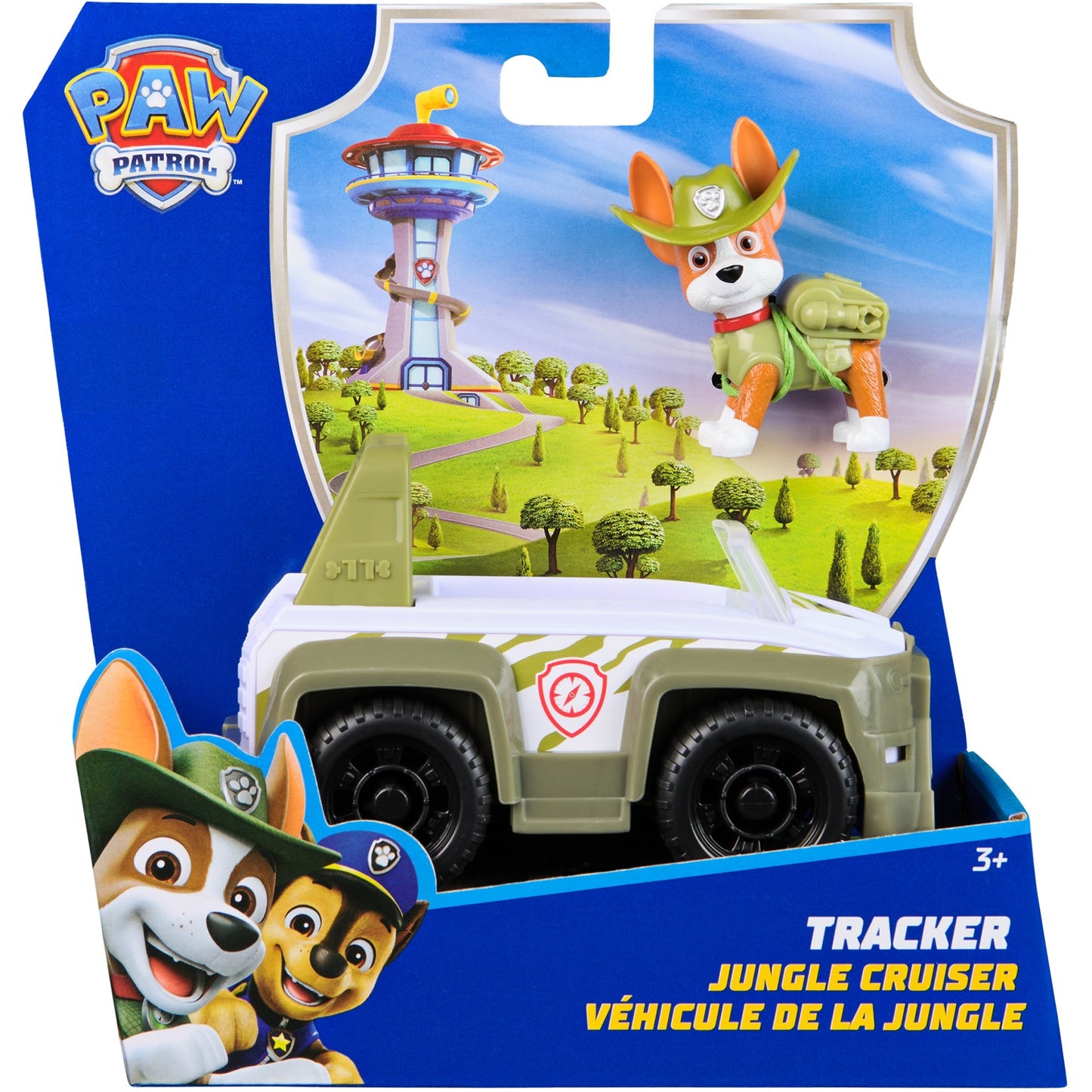 Paw Patrol - Dschungel Jeep mit Tracker Spielfigur, Spielfahrzeug