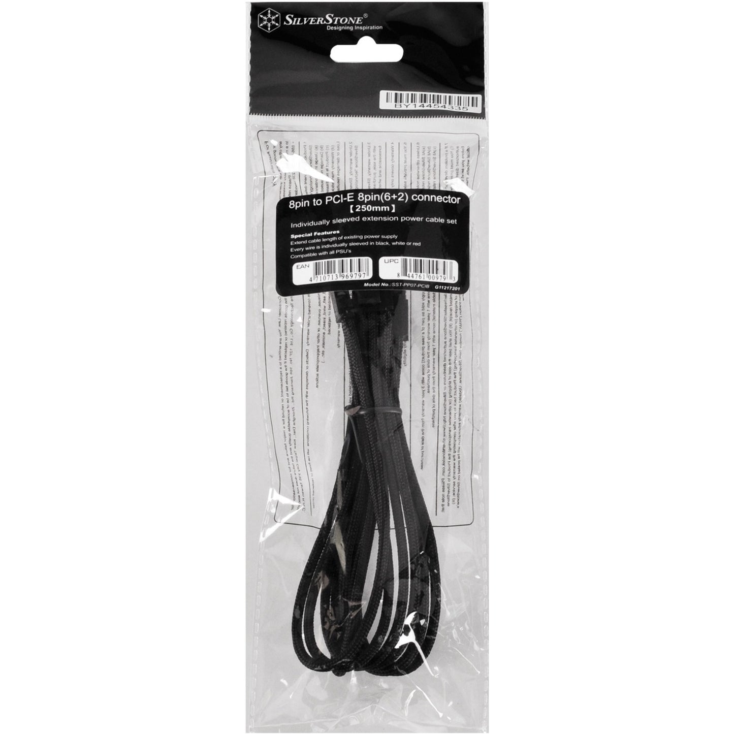 Silverstone Technology Verlängerungskabel SST-PP07-PCIB (schwarz, 25cm)