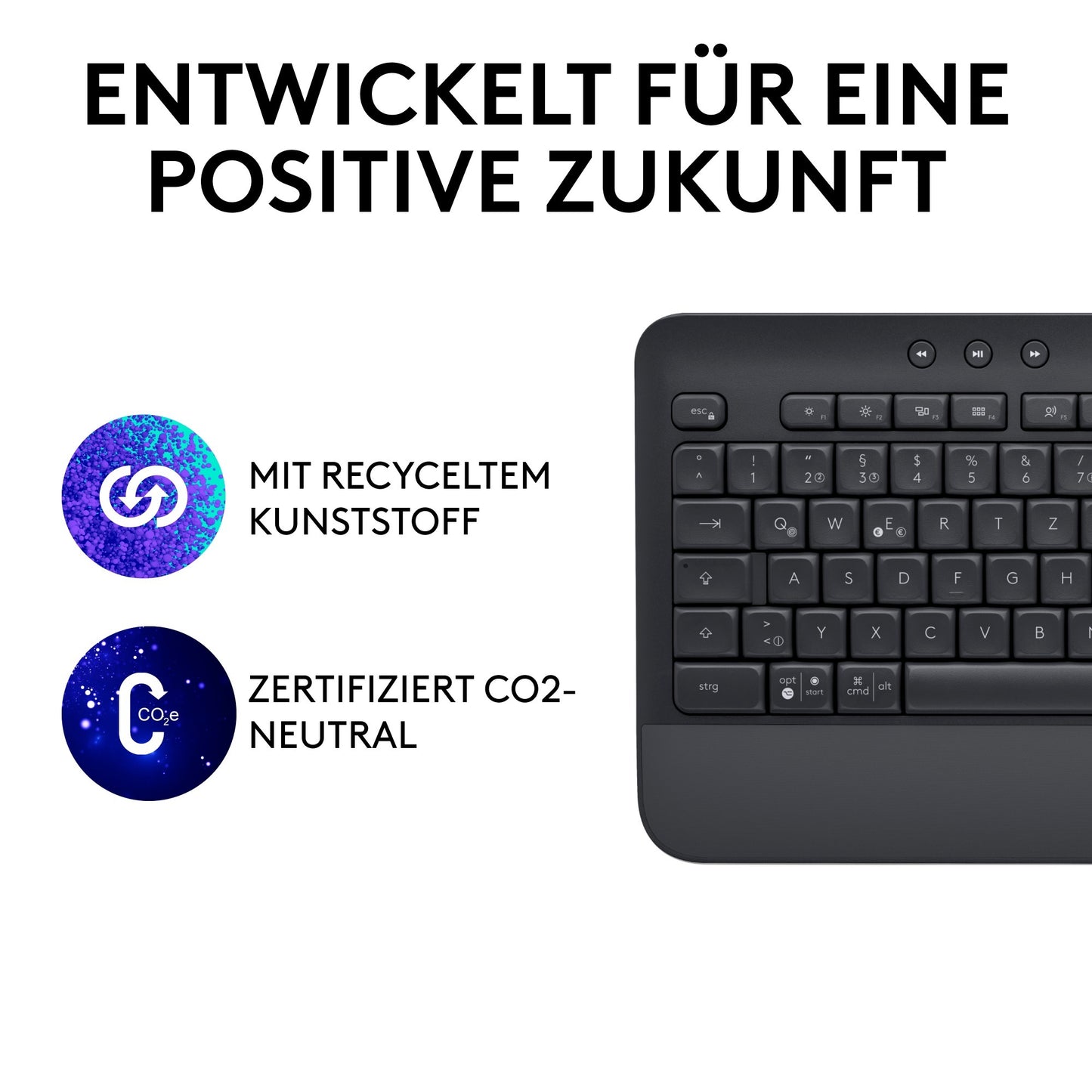 Logitech Signature K650 (graphit, DE-Layout, Logi Bolt, Bluetooth, für Windows/macOS/Chrome OS/Linux/iPadOS/Android)