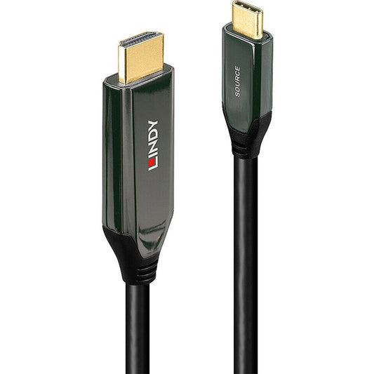 Lindy USB Adapterkabel, USB-C Stecker > HDMI 8K Stecker (schwarz, 1 Meter, 8K 60Hz, + HDR)
