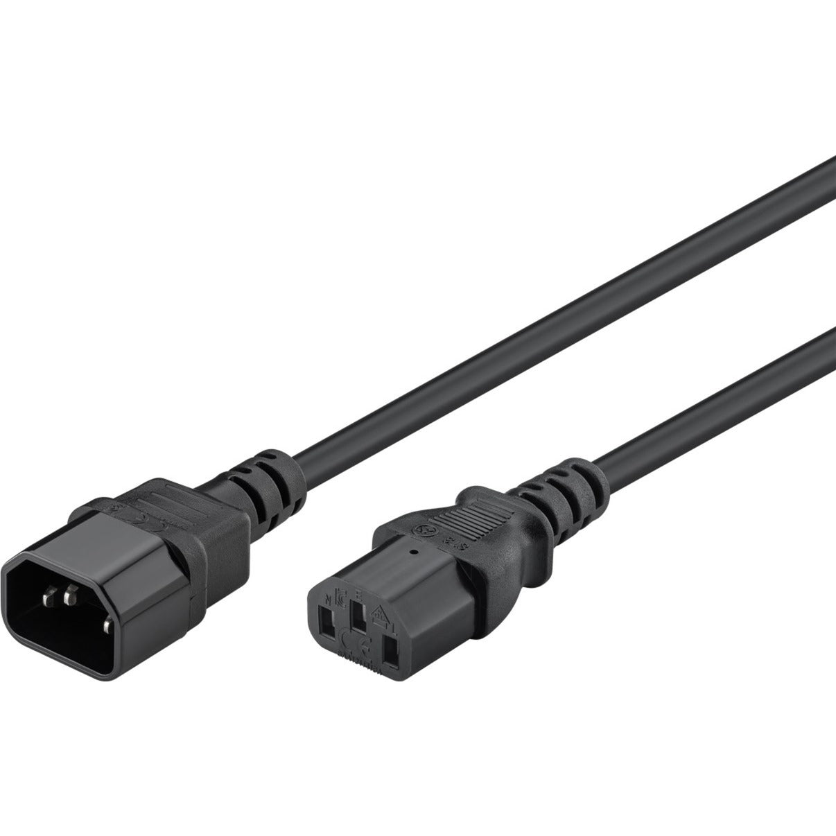 Goobay Kaltgeräte-Verlängerungskabel C14 > C13 (schwarz, 3 Meter, gerade Stecker)