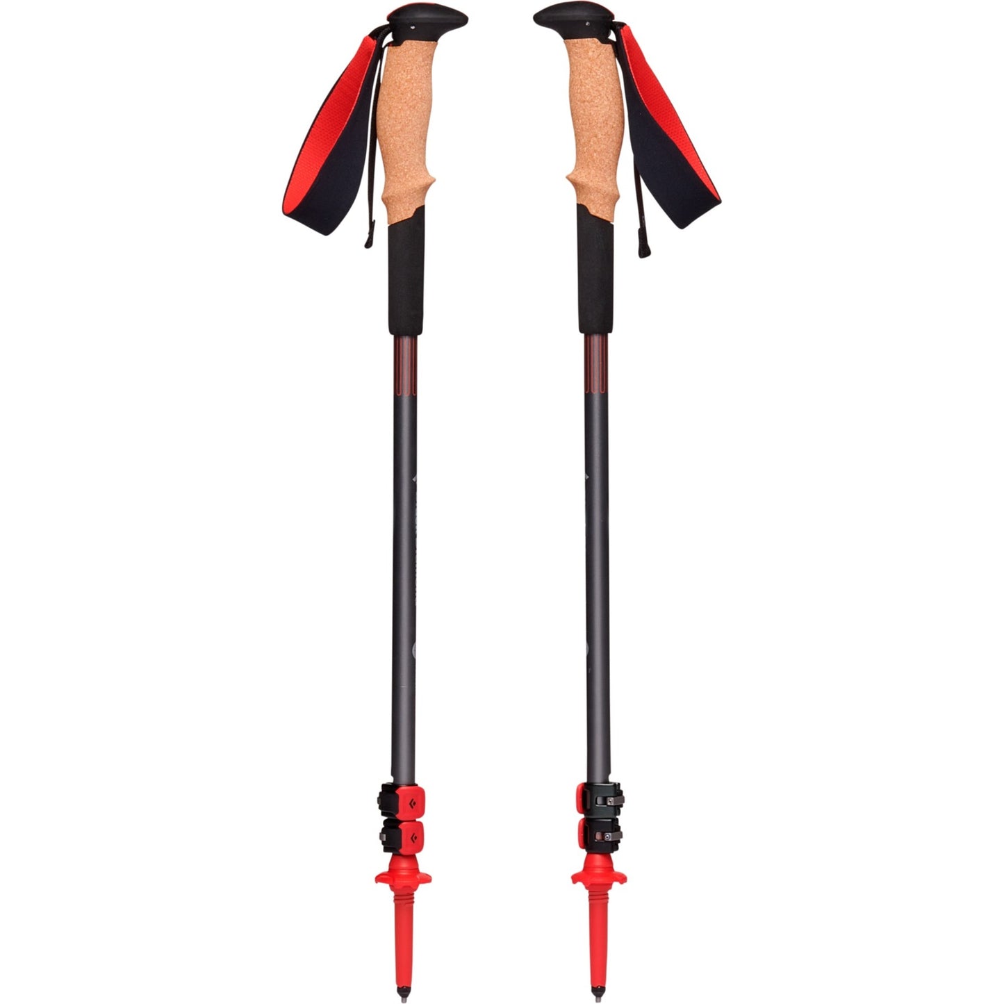 Black Diamond Trekkingstöcke Pursuit Shock M/L (grau/rot, 1 Paar, 125-140 cm)