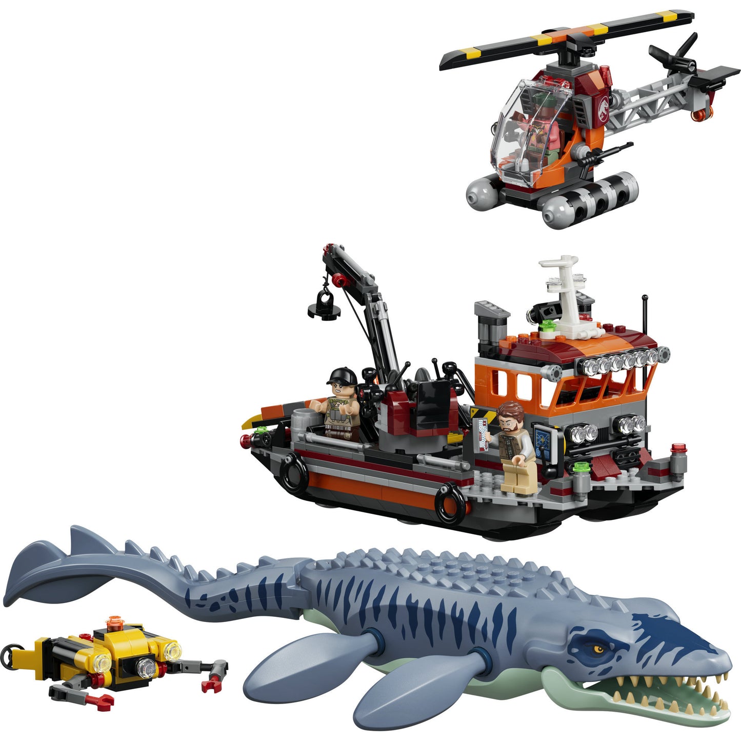 77983 Jurassic World Mosasaurier-Angriff auf das Boot, Konstruktionsspielzeug
