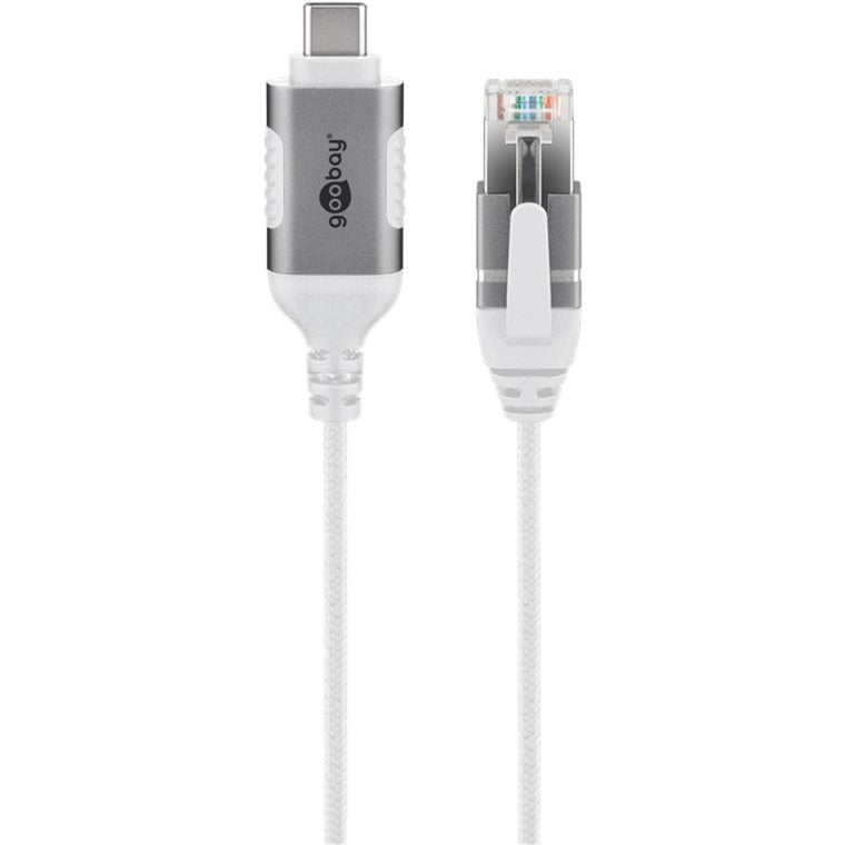 Goobay Ethernet-Adapterkabel USB-C 3.2 Gen2 > RJ-45 (weiss, 1 Meter)