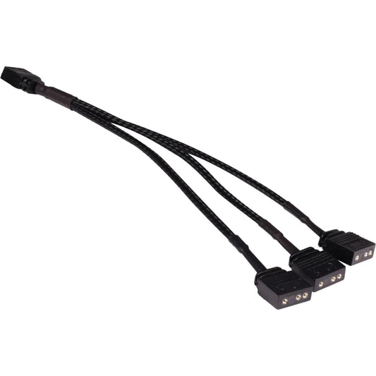 Alphacool Y-Kabelsplitter aRGB 3-Pin auf 3x 3-Pin, 15cm (schwarz, inkl. Steckverbinder)