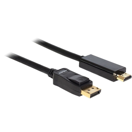 DeLOCK Adapterkabel DisplayPort Stecker > HDMI Stecker (schwarz, 2 Meter)