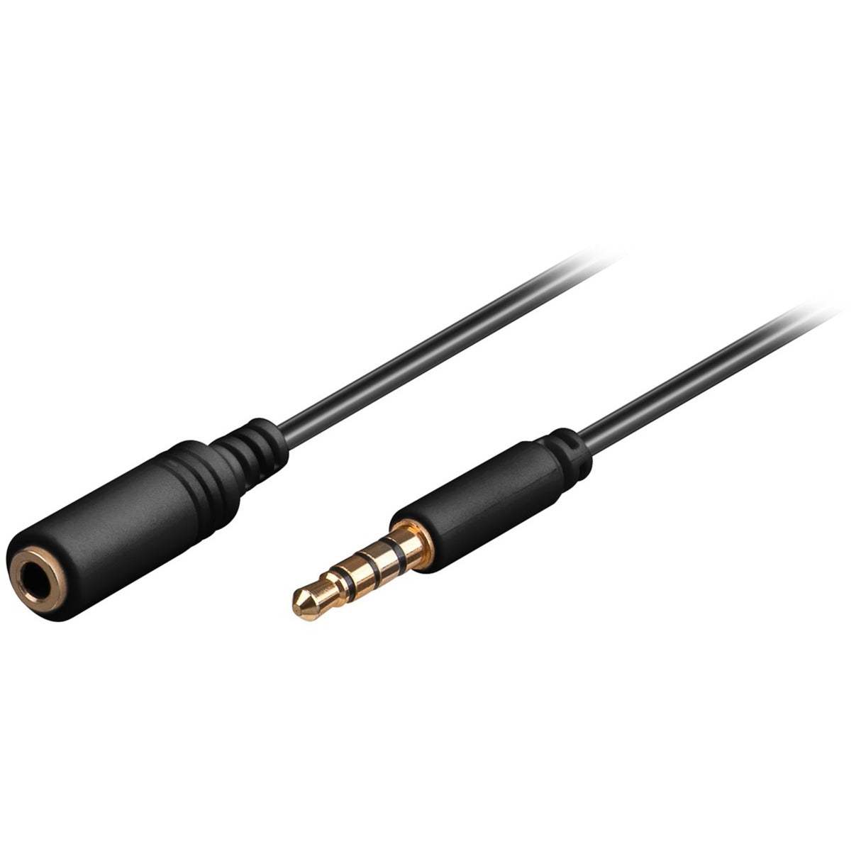 Goobay Kopfhörer- und Audio Verlängerungskabel AUX > 3,5mm 4 Pin slim (schwarz, 50cm)