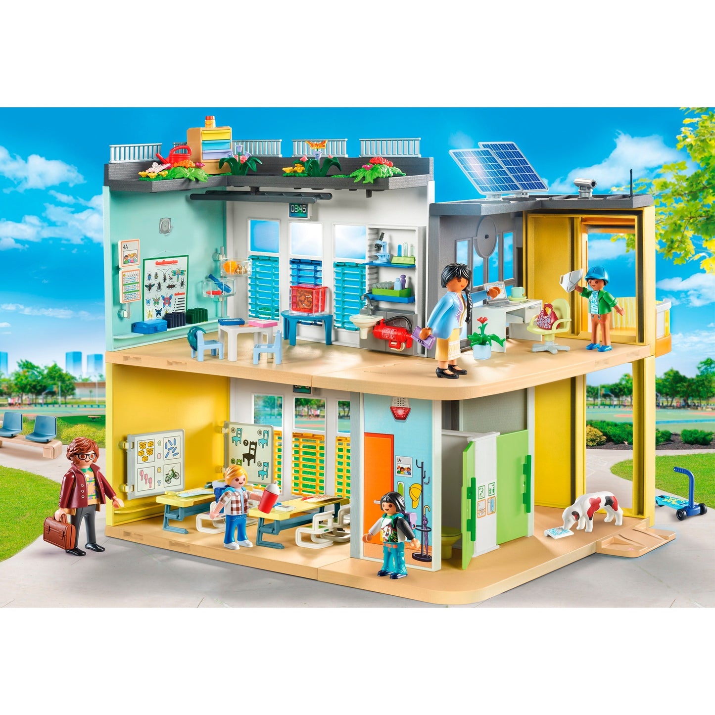 PLAYMOBIL 71327 City Life Große Schule, Konstruktionsspielzeug