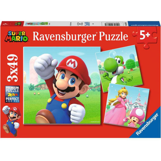 Ravensburger Kinderpuzzle Super Mario (3x49 Teile Puzzle für Kinder ab 5 Jahren)