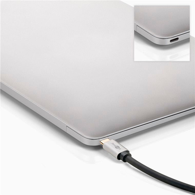 Goobay Adapterkabel USB-C 4.0 > DisplayPort (schwarz/silber, 2 Meter)