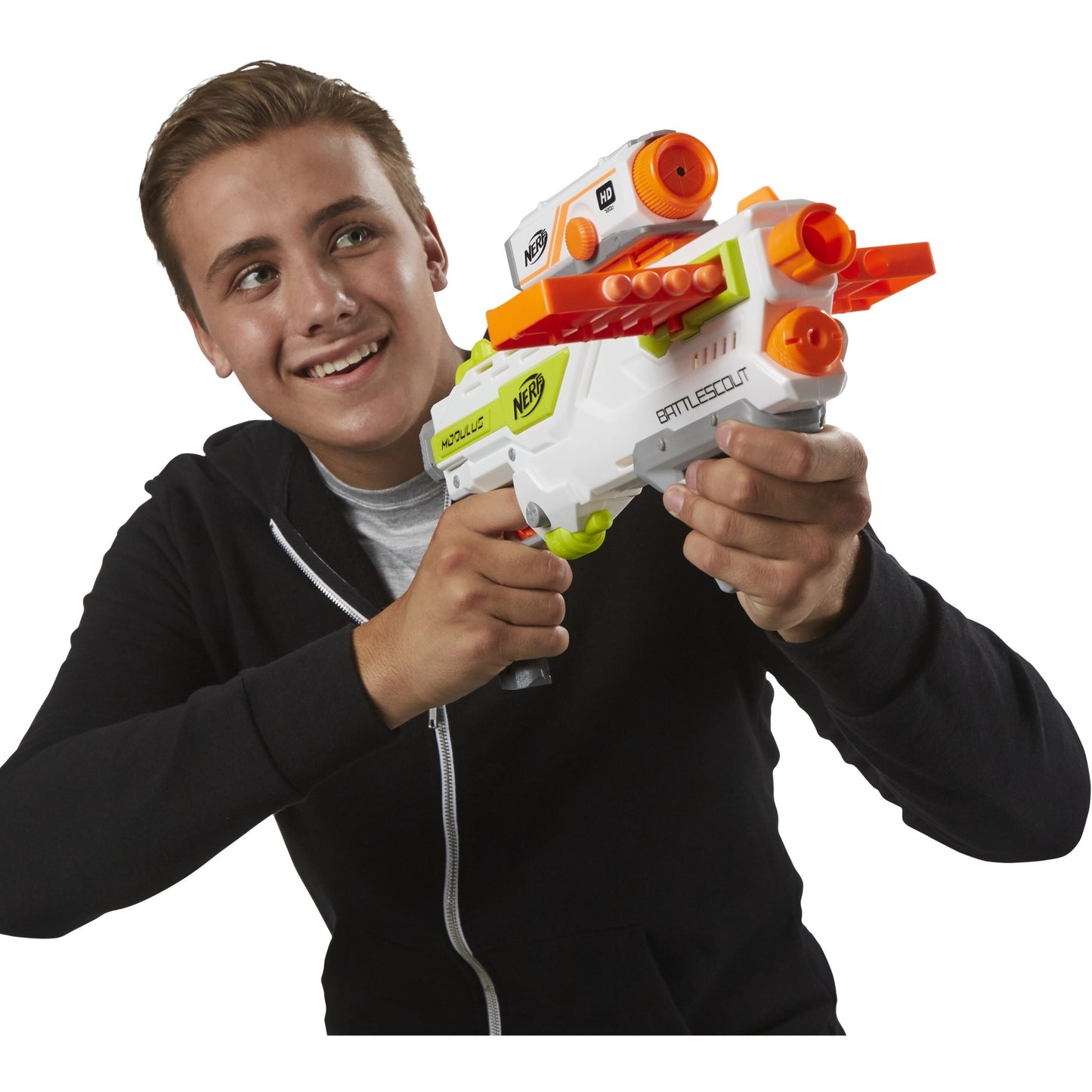 Hasbro Nerf N-Strike Elite Modulus BattleScout ICS-10, Nerf Gun (weiss/orange, Frustfreie Verpackung)