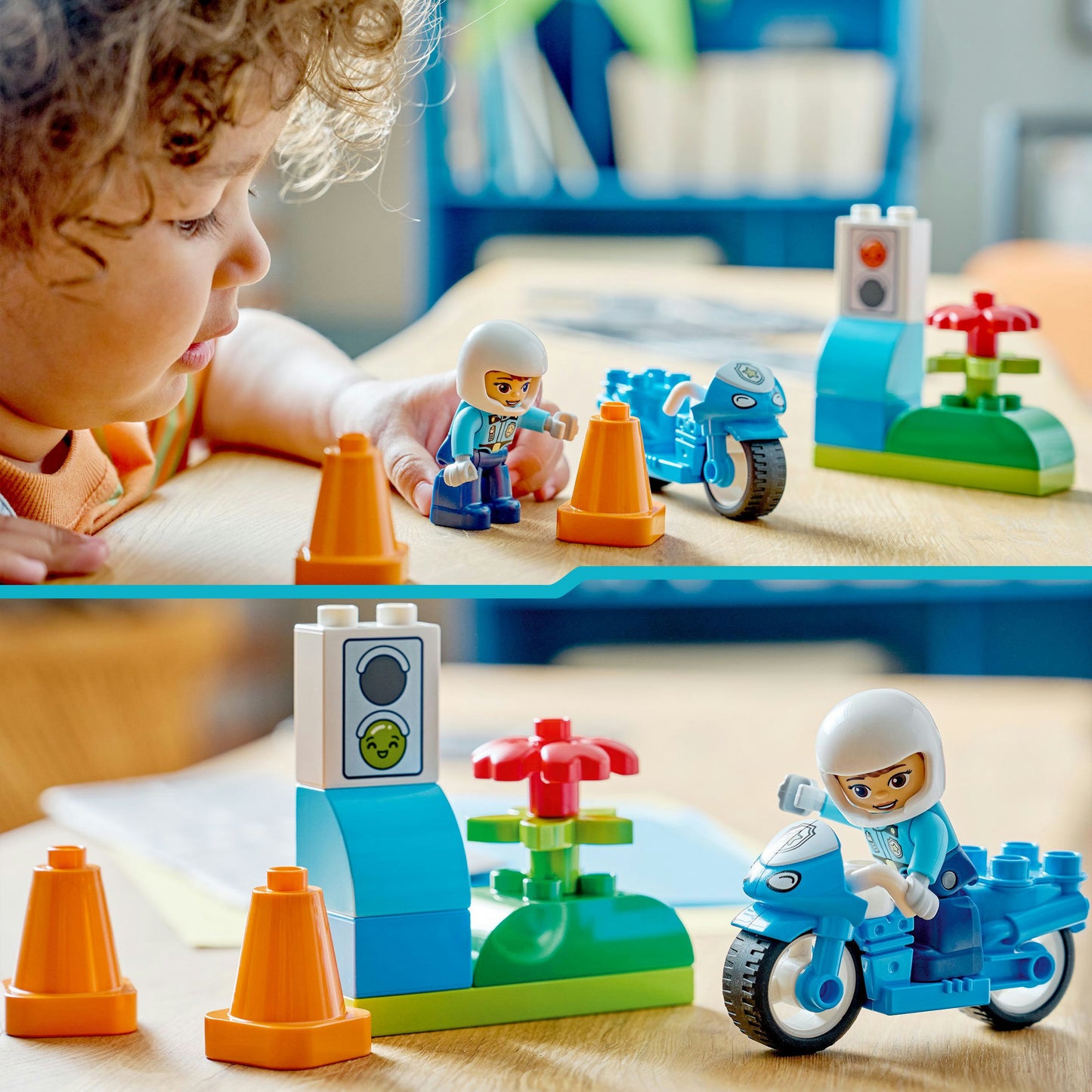 10471 DUPLO Town Blaues Polizeimotorrad, Konstruktionsspielzeug